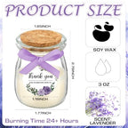 MTLEE 20 Pcs Purple Floral Wedding Candle Favors Lavender Bridal Shower Gifts for Guests Soy Wax Candles with Glass Jar Bridesmaid Proposal Gifts for Wedding Bachelorette Bridal Shower - Image 2