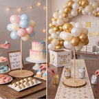 Amyhill 6 Set Balloon Stand Centerpiece for Table with Round Circles Slices Wooden Stand Holder Stick for Birthday Party Baby Shower Gender Reveal Graduation Rustic Wedding DIY Decor - Image 5