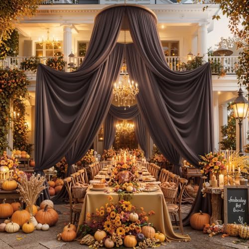 15ft x 10ft Brown Backdrop Curtains, Wrinkle Free Drapes Back Drop Cloth - Image 7
