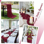 8 Pack Burgundy Cheesecloth Table Runners 20x120 Inch Gauze Table Runner 10FT Easter Cheese Cloth Table Runner Rustic Sheer Runner for Wedding Baby Shower Birthday Party Table Decor - Image 5