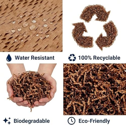 BOX USA Kraft Crinkle Paper Filler (10lb) - Shredded Paper for Basket Stuffing, Shipping, Packaging, Confetti, Crafts & Holidays - Crinkle Cut - Image 5