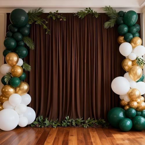 20x12ft Brown Backdrop Curtain Panels for Parties - Wrinkle Free Polyester Photo Curtain Backdrop Wedding Back Drop Fabric Drapes for Party Decorations Background for Photography - Image 3
