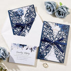 50PCS Custom Wedding Invitations with Envelopes and RSVP Cards - Image 5