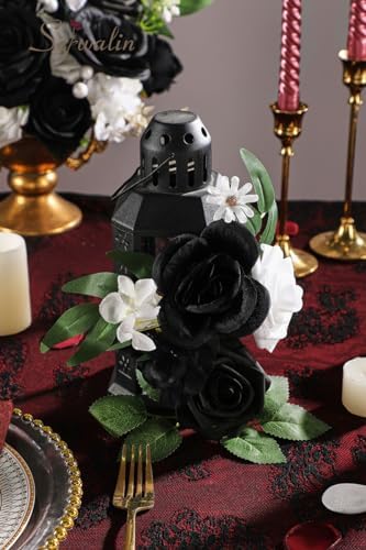 Serwalin Artificial Flowers Black and White Silk Flowers for Wedding Decor - Image 6