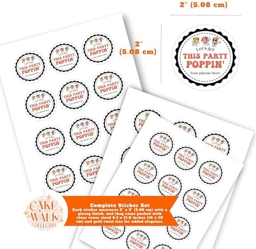 Set of 24 Popcorn Stickers | Popcorn Stickers | Personalized Wedding, Bridal Shower, Baby Shower or Party Favor Labels| Custom Labels | Popcorn Stickers - Image 2