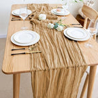 Wokceer Cheesecloth Table Runner Khaki 10FT Boho Gauze Runner, 12 Pack - Image 6