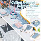 Showgeous 30 Pack Dusty Blue Cloth Napkins with Fringe, 16x16 inch - Image 5