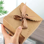 SINJEUN 50 PCS 4.7 x 4.7 x 3.5 Inch Brown Gift Boxes with Lid, Kraft Gift Wrap Box with 50 Ribbon, Decorative Empty Gift Box Craft Paper Boxes for Bridesmaid Proposal, Birthday Party, Wedding - Image 6