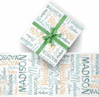 AOFUN Wrapping Paper Roll with Printed Name Wrapping Paper For Him Just Because Gifts For Her Gift for Mother Father Day Birthday Christmas Day 5 Rolls 58" x 23" - Image 2