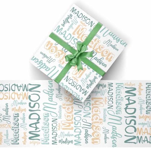 AOFUN Wrapping Paper Roll with Printed Name Wrapping Paper For Him Just Because Gifts For Her Gift for Mother Father Day Birthday Christmas Day 5 Rolls 58" x 23" - Image 2