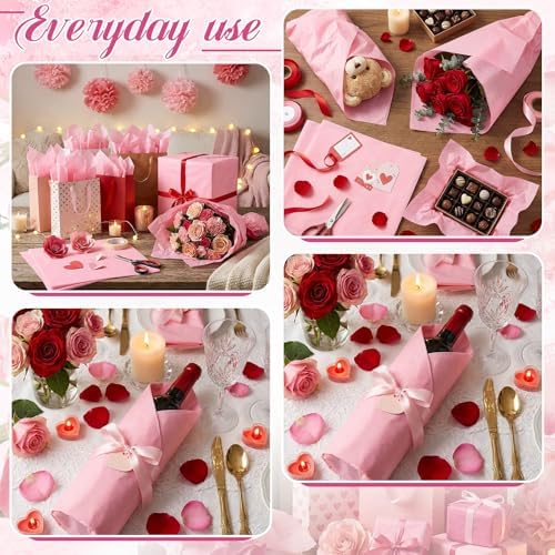 500 Sheets Blush Pink Tissue Paper Bulk 20 x 20 Inch for Fall Wedding Gifts - Image 5