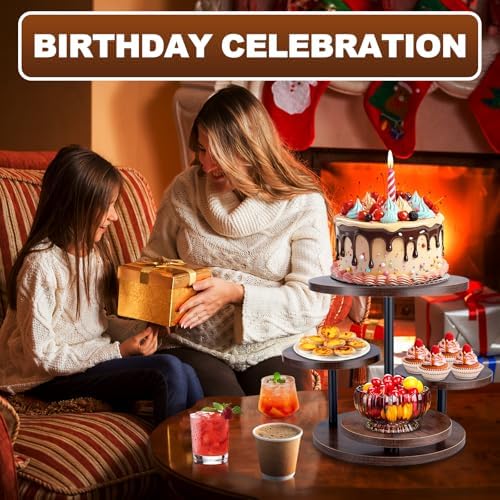 ZMCYNG Cupcake Stand, 4 Tier Round Wood Cupcake Tower Stand for 50 Cupcakes - Image 2