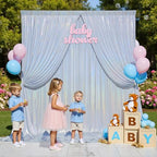 20x10ft Shimmer Silver Sequin Backdrop Curtain for Parties-4 Panels 5x10ft Thick Wrinkle Free Glitter Coloful Backdrop Drapes Photo Back Drop Curtains for Wedding Birthday Photography Background Cloth - Image 3
