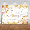 Mocsicka Bee Baby Shower Backdrop Honey Bee Baby Shower Decorations Background Floral Sweet Honeycomb Bumblebee Baby Shower Decor Cake Table Photoshoot Studio Props (10x8ft) by Mocsicka
