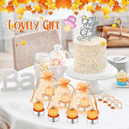 MTLEE 48 Sets Baby Shower Favors Include 48 Succulent Pumpkin Shaped Candles Fall Mini Plants Tea Lights Candles with 48 Invitations Cards and 48 Organza Bags for Baby Gender Reveal Guests(Pumpkin) - Image 7