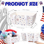 Funnymoom 24 Pcs 4th of July Red White Blue Star Paper Basket Empty - Image 3