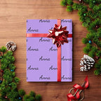 MyPupSocks Personalized Gift Wrap Paper with Name, Name Purple Custom Logo Text Birthday Gift Wrapping Paper Roll for Boys Girls Kids Baby Shower Birthday Anniversary 58x23 3 Rolls - Image 4