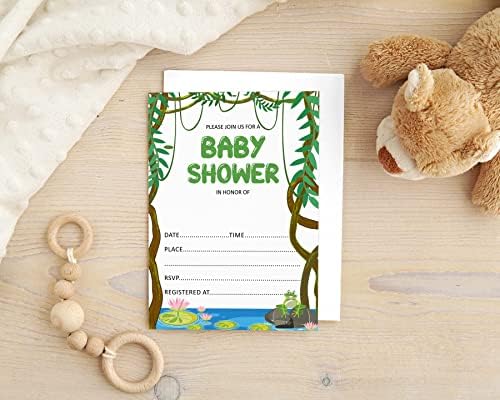 Pack of 30, Boy/Girl Baby Shower Party Collection, Baby Shower Invitation Cards, Fill in the Blank Invites WIth Envelopes, Jungle Theme Party Supplies - Image 5