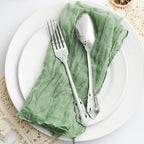 60 Pack Sage Green Cheesecloth Napkins Washable 21x21 Inches Sage Green Cloth Napkins Set of 60 Dinner Table Napkins for Wedding Bridal Baby Shower Rustic Boho Cotton Gauze Summer Party Table Decor - Image 7