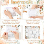 Ctosree 31 Pcs Little Pumpkin Baby Shower Diaper Game 1 Diaper Baby Shower Game Board 7 Diapers 10 Plastic Balls 1 Organza Bag for Bridal Games Boy Girl - Image 4