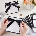 AHANDMAKER 24Pcs Small Gift Packing Bags with Ribbon 5.11 x 2.36 x 5.5 Inch Gift Bags Black Treat Boxes for Birthday Wedding Baby Shower Christmas Store Retail Party Decorations - Image 3