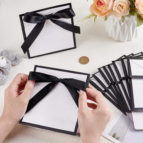 AHANDMAKER 24Pcs Small Gift Packing Bags with Ribbon 5.11 x 2.36 x 5.5 Inch Gift Bags Black Treat Boxes for Birthday Wedding Baby Shower Christmas Store Retail Party Decorations - Image 3