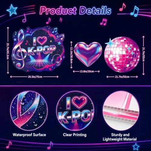 3 Pcs Large Kpop Birthday Party Decorations, Kpop Cutout Decor - Image 3