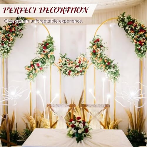 Metal Arch Stand and Cover Set,1 Burgundy Spandex Fitted Backdrop with 1 Gold Wedding Arched Stand Frame for Parties Birthday Baby Shower Bridal Banquet Decoration (6.6FT) - Image 7