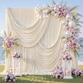 10x12ft Beige Backdrop Curtains, Cream Beige Drapes for Backdrop Draping Fabric for Wedding Party Bridal Baby Shower Prom Birthday Graduation 5x12FT, 2 Panels by LittleFunny