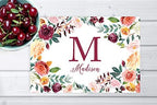 Andaz Press Custom Personalized Disposable Paper Placemats, 12 x 18 Inch, Set of 25, Custom Monogram Fall Burgundy Floral, Tableware, Dining, Table Setting for Wedding, Bridal Shower, Baby Shower - Image 2