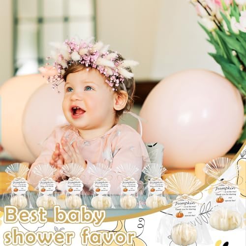 Leelosp 40 Sets Pumpkin Soaps Fall Baby Shower Favors with Cards Gift Bags - Image 4