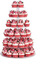 YestBuy Large Cupcake Stand,6 Tier Cupcake Tower, Round Cupcake Holder for 80 cupcakes, Clear Acrylic Cupcake Display Stand for Parties Events Gatherings and Dessert Table by YestBuy