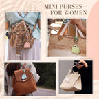 Kacctyen 30 Pcs Leather Purse Gift Bags with Keychain Handle Small PU Bags - Image 6