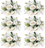 6 PCS White Roses Flower Balls for Centerpieces by SEKNHOP