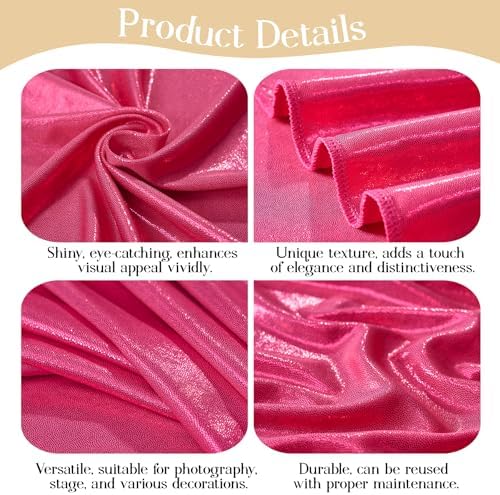10x10ft Hot Pink Backdrop Curtains Wedding Party Glitter Sequin Curtain Backdrop Fabric Shimmer Drapes Backdrop Bridal Baby Shower Birthday Christmas Photoshoot Background Photography 5x10FT，2 Panels - Image 5