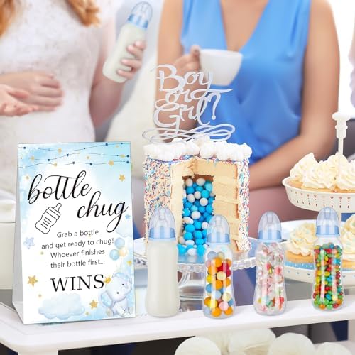 Trelaco 12 Pcs Baby Shower Bottle Chug Game, Elephant, Blue - Image 6