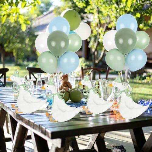 12 Sets One Silly Goose 1st Birthday Decoration Goose Balloon Stand Kit Baby Shower Centerpiece for Table with Blue and Green Balloon Gender Reveal Boy Girl Birthday Party Decor for Wedding Gift Favor - Image 5