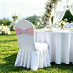 Babenest 50PCS Spandex Chair Sashes Bows with Buckle Dusty Pink - Image 3
