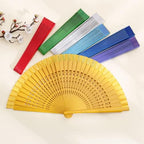 Personalized Sandalwood Fan Wedding Favors&Birthday Gifts&Christmas Gift Custom Wooden Fans Party Favor Bridal Shower Gifts (Yellow,20 pcs) - Image 6