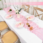 12 Pack Pink Cloth Napkins 20x20 Inch Cheesecloth Napkins Rustic Boho Gauze Dinner Napkin Cloth Washable Elegant Table Napkins for Wedding Party Bridal Baby Shower Table Decor - Image 5