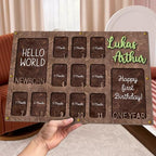 Personalized My First Year Photo Frame | 12 Months Picture Frame For Baby First Year | Displays Two 4x6 Photo and Eleven 2x3 Pictures | Birthday Party Decor Newborn Memory Keepsake, Style MP1 by V-Decorparks