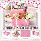 Glenmal 72 Pcs Baskets for Gifts Waterproof Empty Kraft Basket Bulk,Pink - Image 3