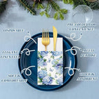 Potchen 100 Pcs Linen Feel Napkins Disposable, Hydrangea - Image 4