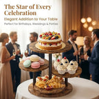 Fushiton Rustic Tiered Dessert Stand Wooden Cupcake Tower, 4-Tier Flower Shaped Cake Stand for Parties, Weddings, and Farmhouse Decor - Image 6