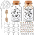 Ferreve 12 Sets Mini Rosary Favors Baptism Favors for Guests with Bottle Cross Scented Wood Beads Necklace Cross Pendant First Communion Gift for Catholic Christening Baby Shower Wedding Party by Ferreve