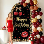Serencatcher 7.2ft Cheetah Cherry Birthday Arch Backdrop Cover - Image 4