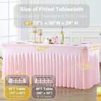 gogoparti 8 Pack Spandex Pink Fitted Table Cloth for 6ft Rectangle Tables Pink Stretch Tablecloth Table Covers Skirt Banquet Tablecloths Wrinkle Free Tablecloth for Parties Wedding - Image 5