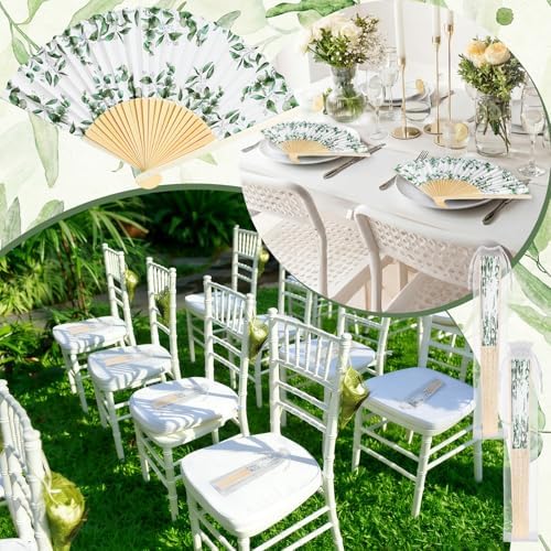 Leinuosen 51 Pcs Wedding Favors for Guests Bulk Eucalyptus Leaves Fans - Image 5