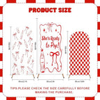 3 Pcs She's Ready to Pop Arch Backdrop Cover 4ft 5ft 6ft Red and White - Image 2