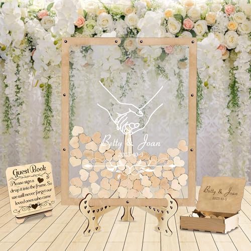 Personalized Wedding Alternative Guest Book, Custom Wooden Guest Book by Unknown
